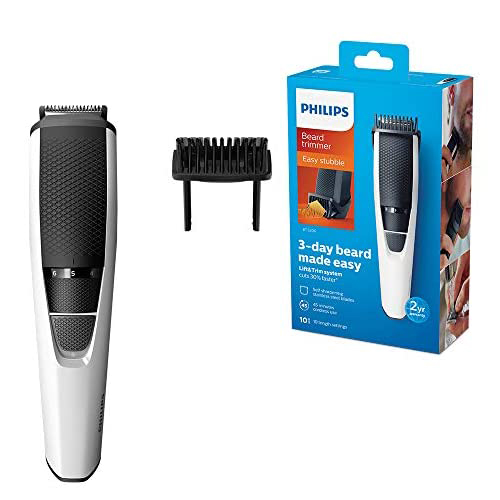 Philips Series 3000 Beard & Stubble Trimmer/Hair Clipper (0.5 mm - 10 mm) with Stainless Steel Blades - BT3206/13
